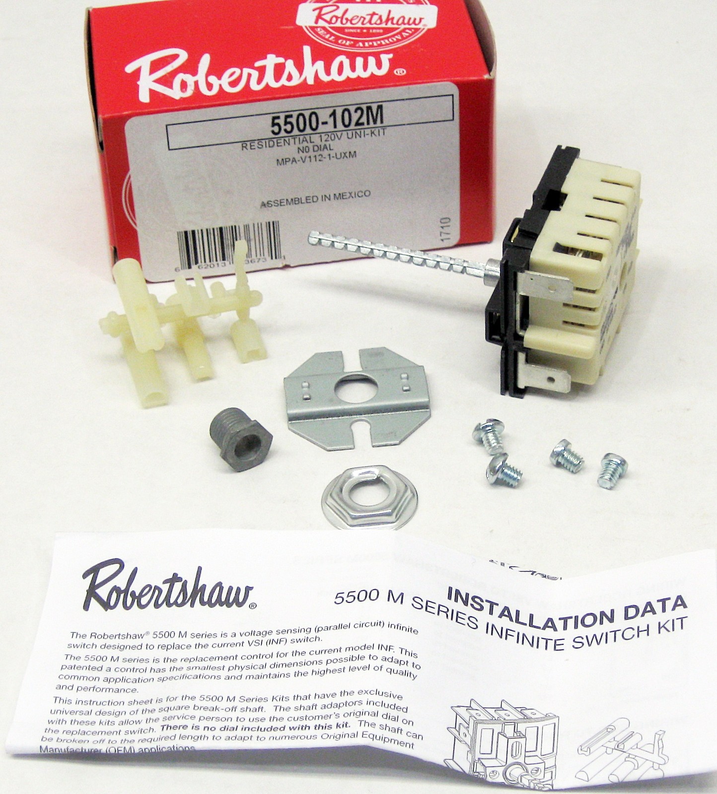 5500-102 Infinite Heat Switch Control 120 115 V for Electric Burner Units