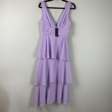 Lulus Celebration Time Lavender Sleeveless Tiered Midi Dress Size M Purple