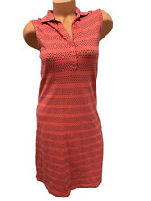 Vestido polo Lands End para mujer sin mangas camafeo rubor lunares talla 2/4 XS