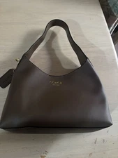 Brown Coach Brooklyn Shoulder Bag 23 With Long Strap Used Minor Flaws. 