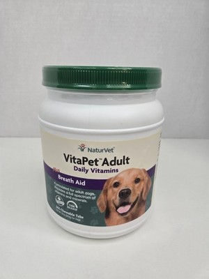 NaturVet VitaPet Adult Daily Dog Vitamins Breath Aid Time Release 365 Tablets