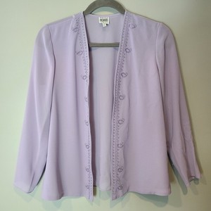 R&M Richards Purple Formal Jacket Mother of the Sz 14 Resort Cruise Sheer Flowy