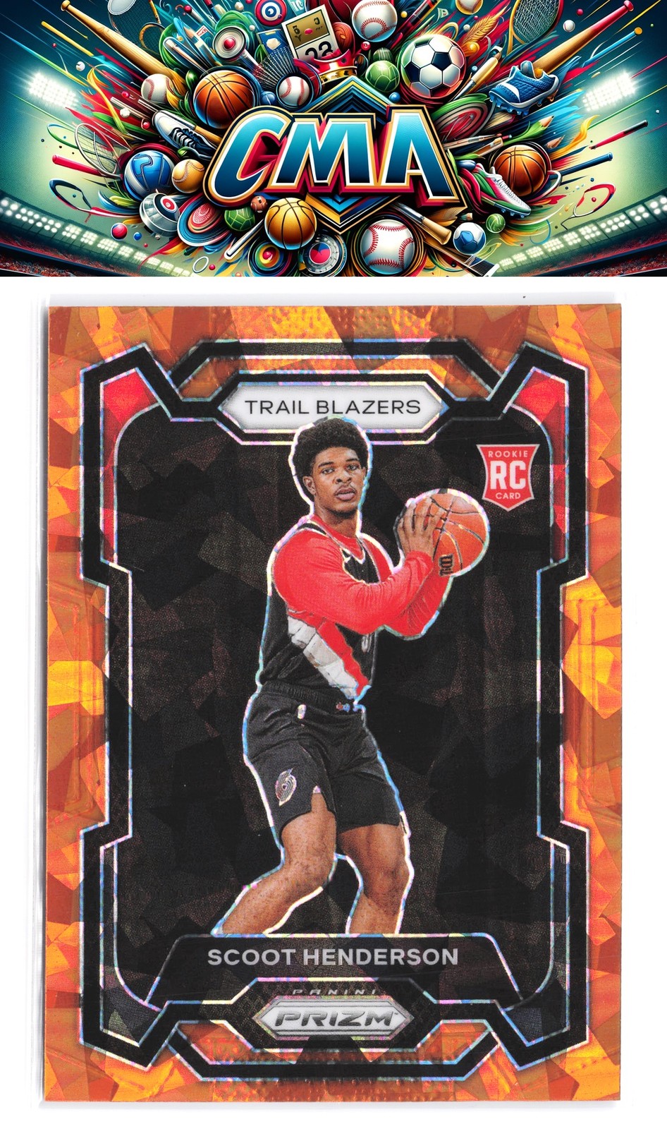 2023-24 Panini Prizm #141 Scoot Henderson Prizms Orange Ice