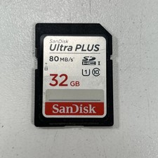 SanDisk Ultra Plus 32GB SDHC Class 10 SD HC Memory Card 80MB/s - Excellent Cond