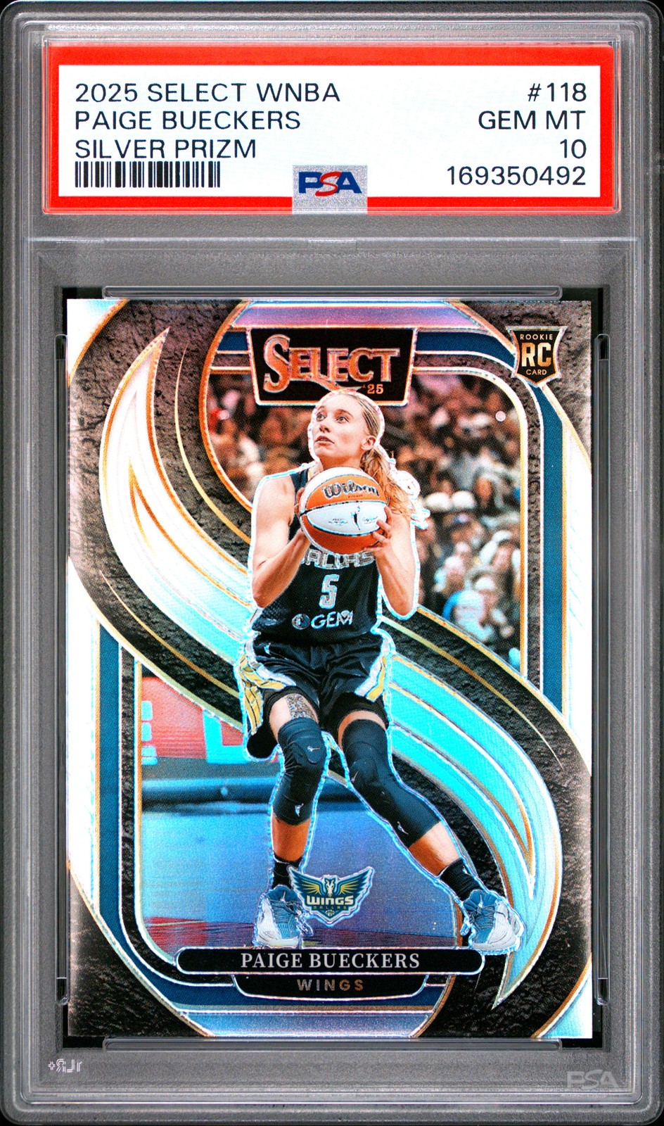 2025 PANINI SELECT WNBA SILVER PRIZM #118 PAIGE BUECKERS ROOKIE RC PSA 10