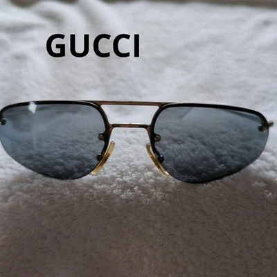 Lunettes de soleil aviateur GUCCI bleu foncé collection d'accessoires de mode... - Photo 1/4