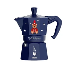 Bialetti Magico Ricordo Moka Express 3 Cups Teddy Bear Blue Christmas Range Pot