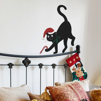 Weihnachten Wandtattoo Katze Wandsticker Xmas Deko Aufkleber Wasserfest Tier