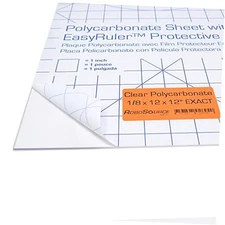 Polycarbonate Clear Plastic Sheet 12" X 12" X 0.118" (1/8") Exact with 