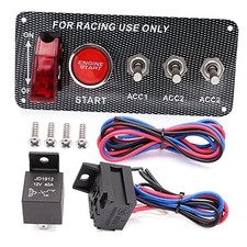 Jeemiter 12V 30A Ignition Switch Panel Kit, 5-in-1 Engine Start Push Button