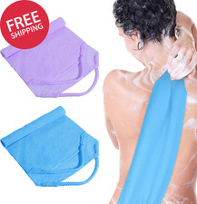 2PK Back Scrubber for Shower Exfoliating Body Washer with Handles Long Strap