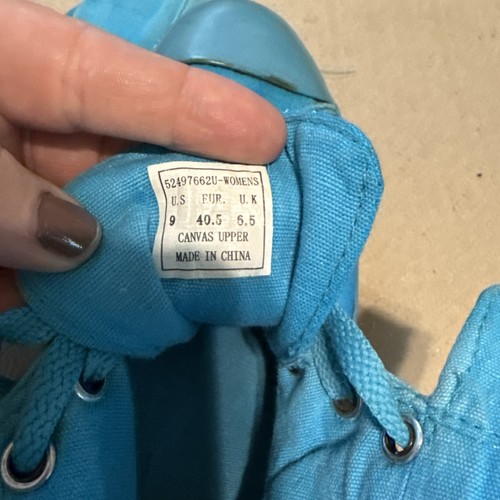 LEVI STRAUSS Jeans Womens Turquoise Blue CANVAS HIGH TOP Sneakers SHOES Sz 9 - Picture 6 of 8