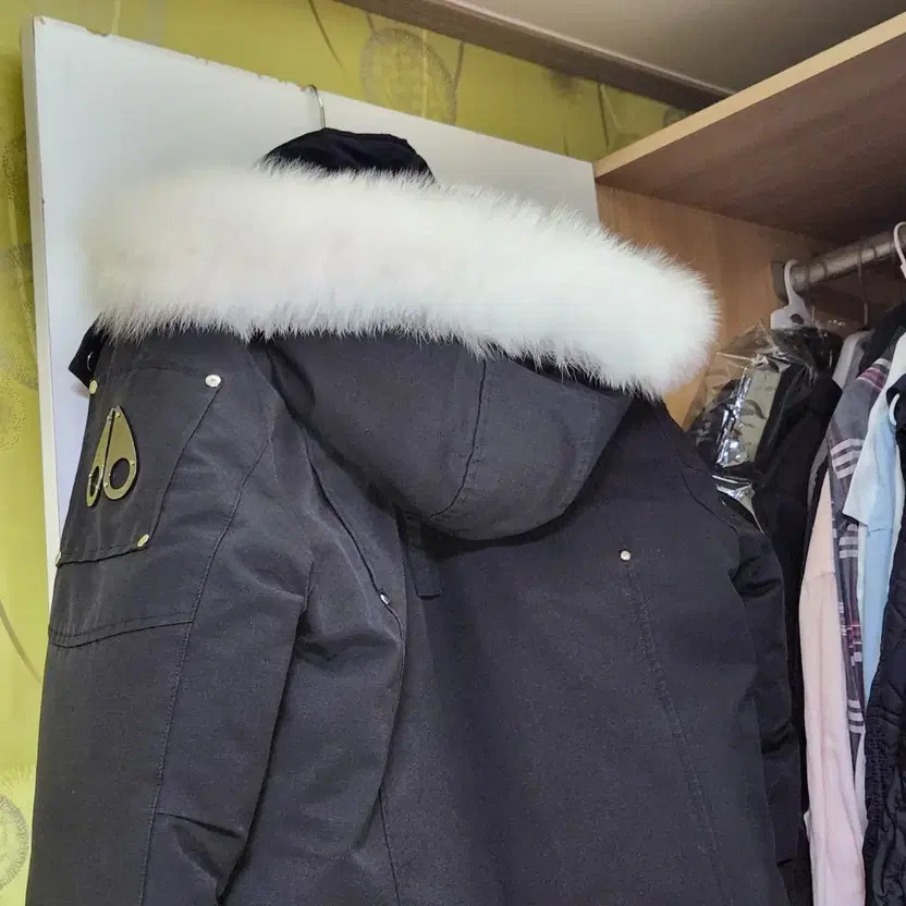 Moncler Men’s Padded Coat in Black & White Fur thumbnail 10