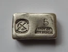 Prospector’s Gold & Gems PG&G 5 Troy Oz Ounce Hand Poured .999 Silver Bar Ingot