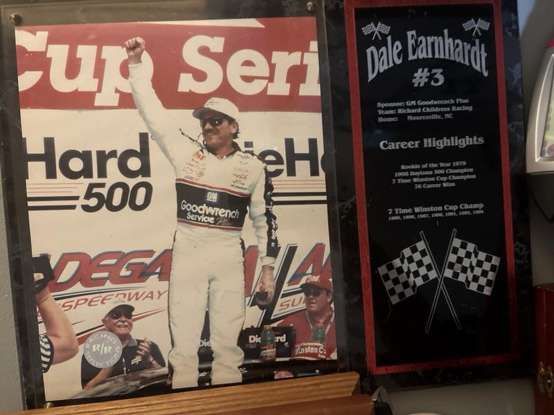 Dale Earnhardt Autographed Lithograph & Poster Hardee's 500 Racing Reflections
