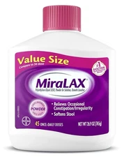 MiraLax Laxative Powder, 45 Doses, Gentle Natural Constipation Relief 26.9oz
