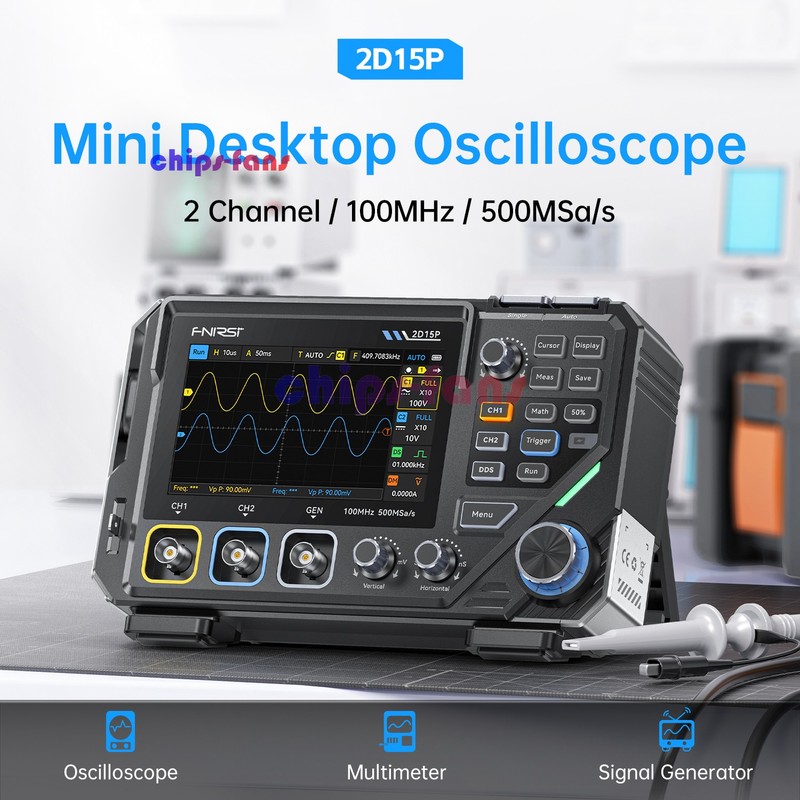 FNIRSI 2D15P Digital Multimeter Oscilloscope Signal Generator 100Mhz 500MSa/s