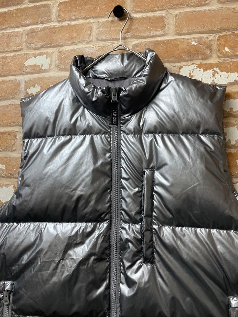 Old Gap GAP Down Vest Silver Silver Oversize XL - image 4