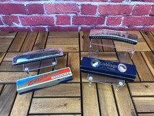 Pair Vintage M. HOHNER UNSERE LIEBLINGE  EMSON HARMONICA w Original Cases Key C