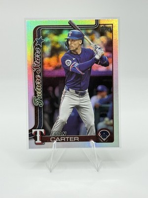 2025 Topps Evan Carter Rainbow Foilboard #288 Future Stars Rangers