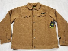 NWT Boys John Deere Corduroy Jacket Fleece Lined Size XL 14-16 Brown Button Up