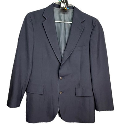 Polo University Club Blazer Mens 40R Navy Blue Two Button Sport Coat Jacket