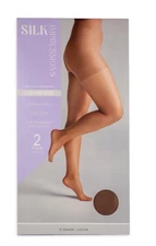 Silk Impressions Sheer Support Pantyhose 2 Pack Size XXXL Coffee Bean New