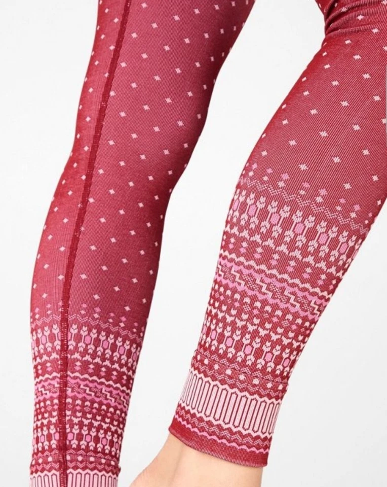 Leggings ajustados Fabletics cintura alta sin costuras Fair Isle talla pequeña Navidad NUEVO Foto 3 de 4