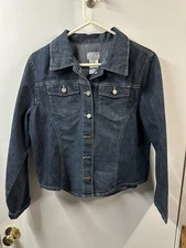 Vtg French Dressing Fdj Jacket Denim Blue Button  Made In Canada  12