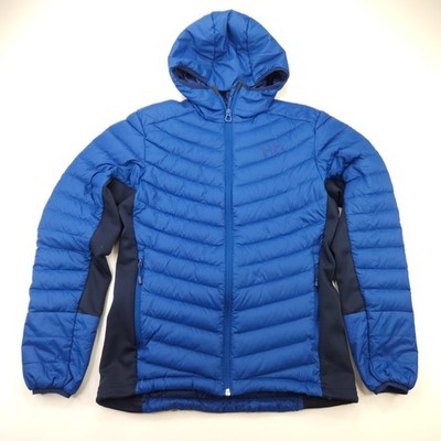 Helly Hansen Hooded Puffer Jacket Blue Black Men's Small Regular