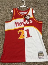 NWT 1987-88 Dominique Wilkins Atlanta Hawks #21 Split Jersey XL Hardwood Classic