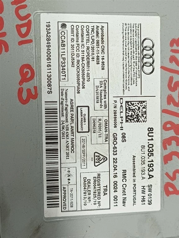 AUTORADIO PER AUDI Q3 Serie (8UB) 8U1035193A DFTC (11>14) - Immagine 2 di 4