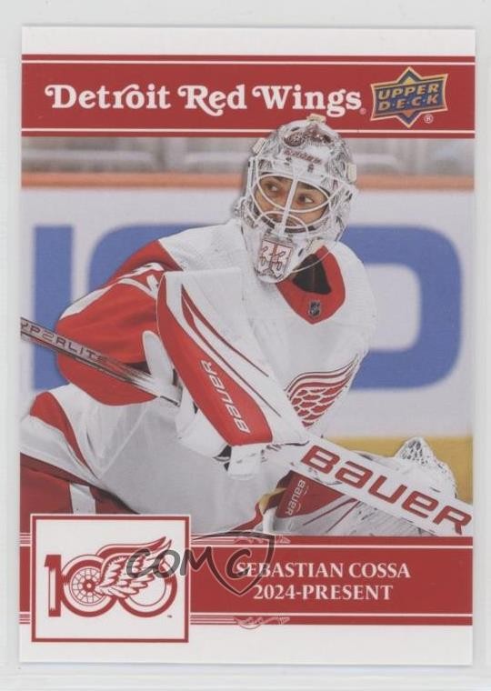 Sebastian Cossa #18 2025-26 Upper Deck Detroit Red Wings Centennial Hockey Box Set Gold Autographs