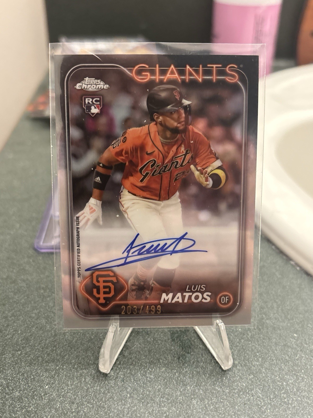 Topps 2024 Chrome Rookie Autograph Luis Matos #RA-LM Refractor /499 Giants