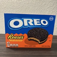 NEW OREO REESE'S Peanut Buttery Creme Chocolate Sandwich Cookies