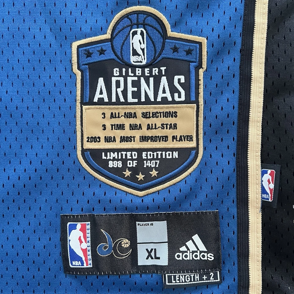 Camiseta Gilbert Arenas Washington Wizards NBA Adidas autêntica edição limitada - Imagem 3 de 4