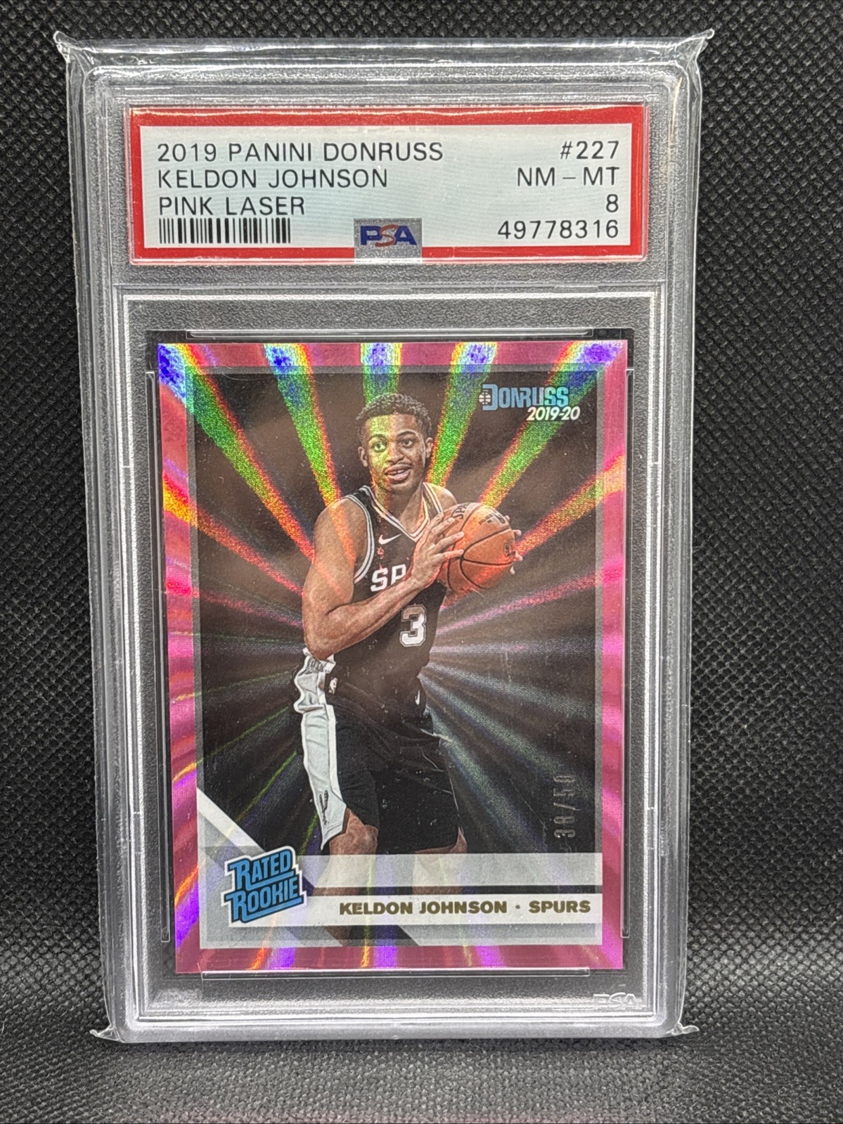 2019-20 Donruss Basketball Keldon Johnson Pink Laser Rated Rookie RC /50 SSP