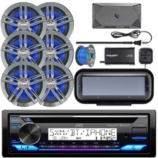 JVC KD-T92MBS 1 DIN CD Receiver, Cover, 6x 6.5" Speaker,Tuner, Amp, Antenna,Wire