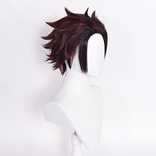 Dark Brown Wig Anime Cosplay Wig Short Layered Wig Costume Halloween