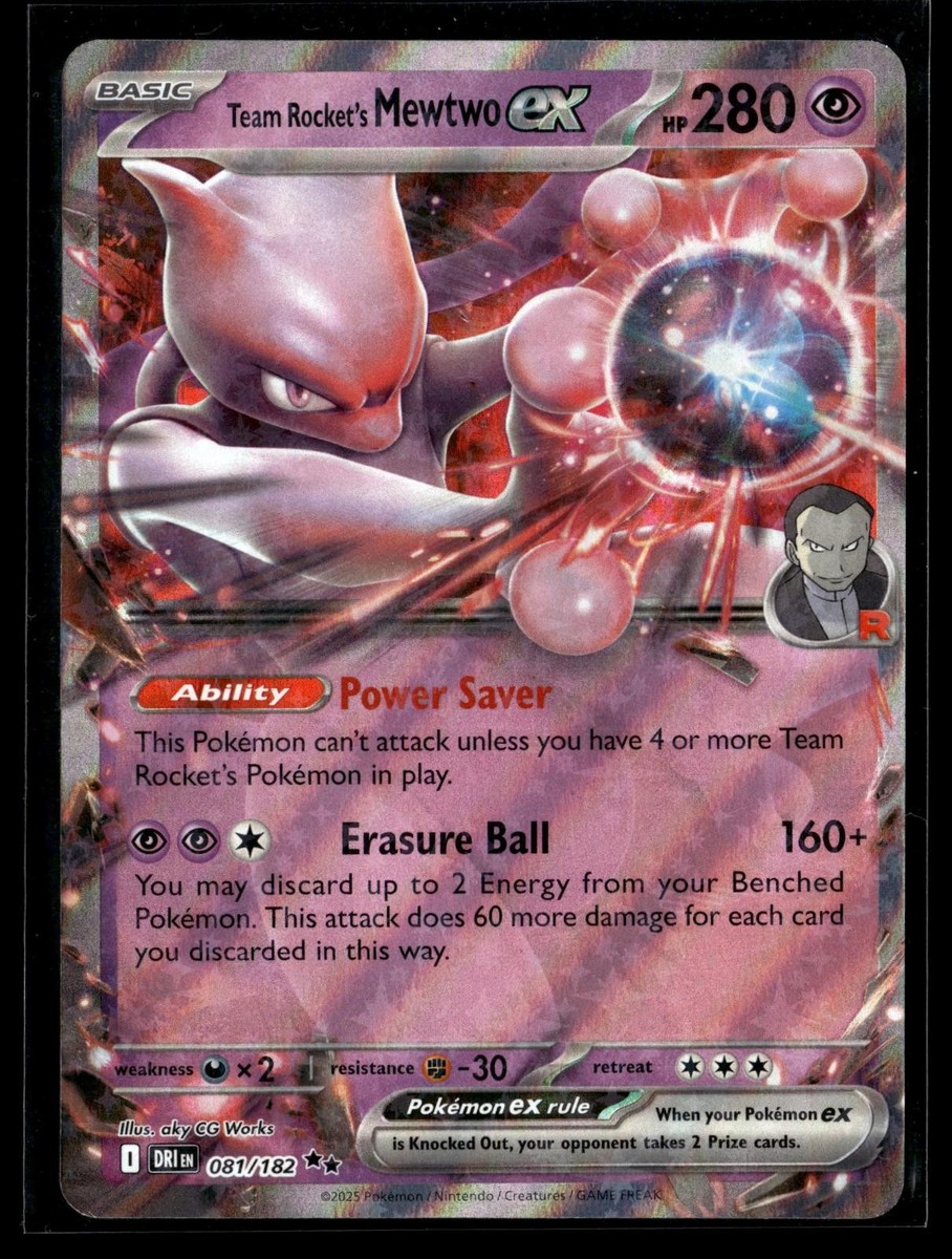 Team Rocket's Mewtwo ex 081/182 Double Rare Destined Rivals