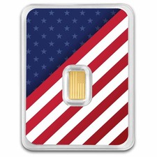 1/2 gram Gold Bar - United States Flag & Statue of Liberty 7323.00 per troy oz