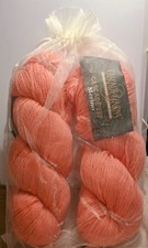 Pink Merino Wool Fine Yarn Knitting Crochet  Set Of 2