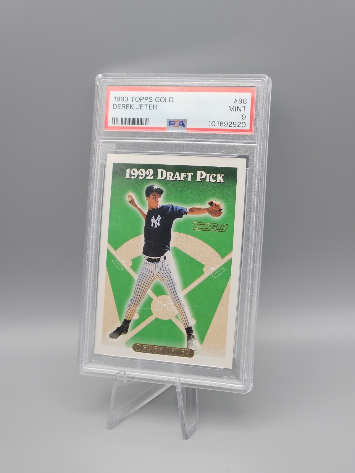 PSA 9 (RC) Derek Jeter Gold 1993 Topps #98 NY Yankees Legend HOF  view 3