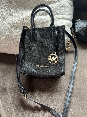 Michael Kors Mercer Women's Extra Small Pebbled Leather Crossbody Bag - Black 