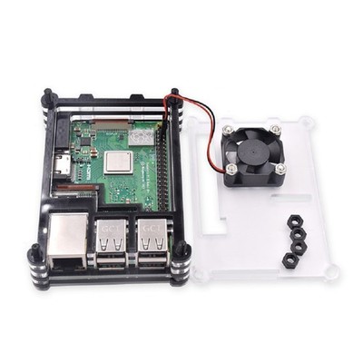 9 Layers Acrylic Transparent Case With Cooling Fan For Raspberry Pi 3B+/3B A