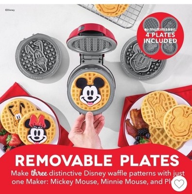 Disney Dash Mickey &Friends Waffle MultiMaker Mini Maker System Removable Plates
