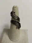 Vintage Taxco Sterling Silver SE Bypass Ball Ring 7 Adjustable Eagle Stamp 3