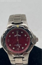 Vintage Lee Dungarees Red Dial Silver Tone Men's Watch
