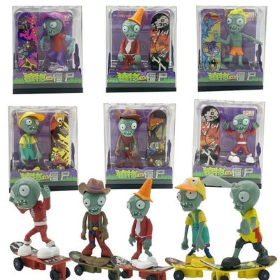Plants Vs Zombies Toy Skateboard Blade Surfing Zombie Scooter Boy Doll Toy NEW