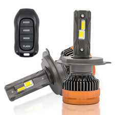 2Pcs 160W Tri-Color LED Headlights H4 Led H7 Led with Remote Control